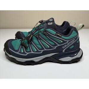 Salomon X-Ultra GTX Trail Sneaker Women 7.5 Blue Mesh Low Hiking Running Shoe